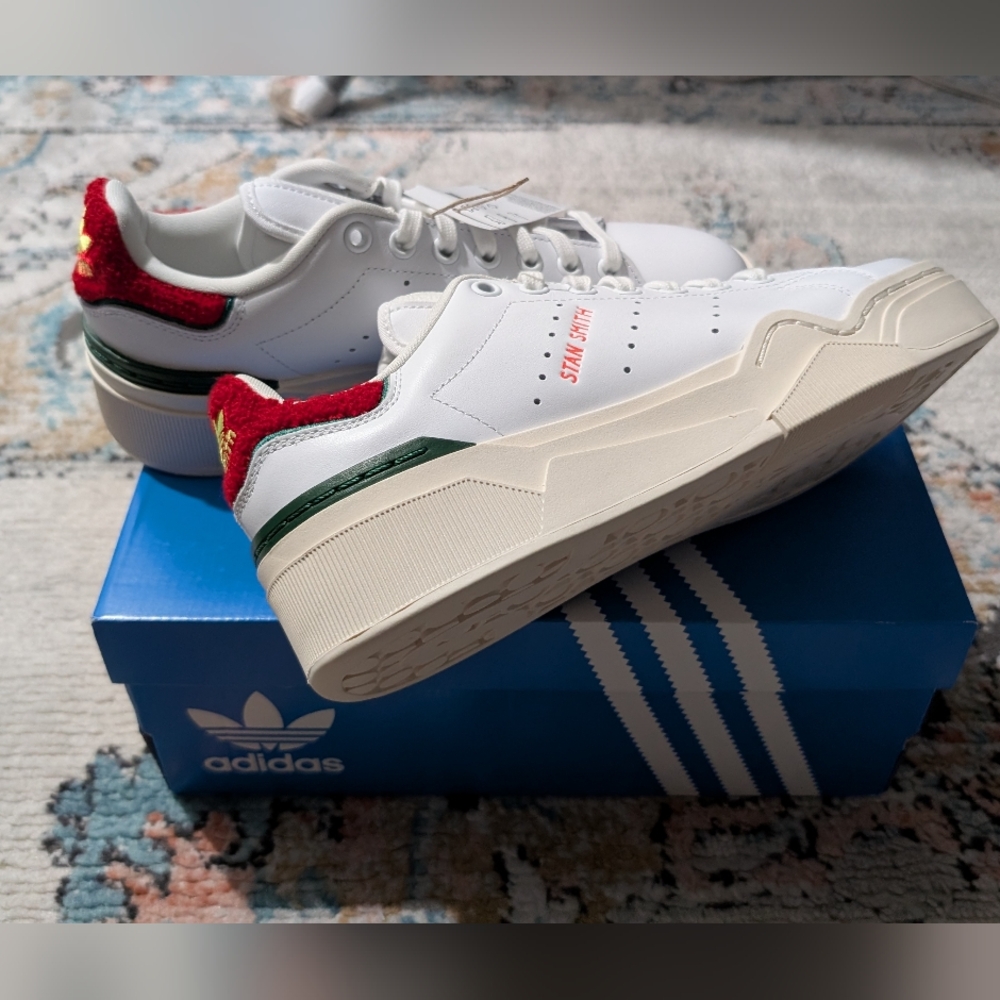 NWT Adidas Originals Stan Smith Bonega 2B White Red Green Trainers